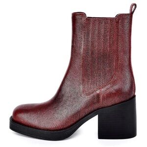 Kenneth Cole New York 7.5 / 8 / 38 Jet Chelsea Dark Clay Wine Burgundy Booties